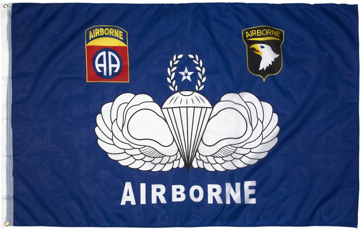 Vlag Airborne blauw embleem