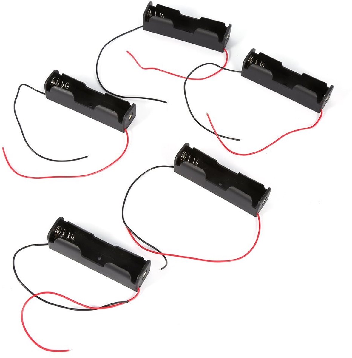 aladdien - Batterijhouder - Draadgeleiders - Compact en praktisch - 1x 18650 batterij - Opbergdoos voor batterijen - Perfect voor hobby en elektroni..