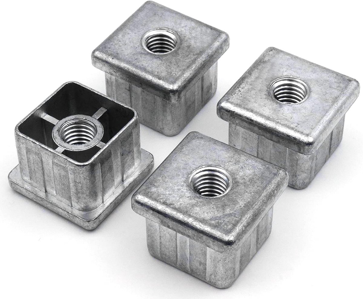 aladdien - Schroefdraadstop - Afstelstoppen - Robuust en eenvoudig te monteren - Zink - Geschikt voor vierkante buizen - Ontworpen voor 40 x 40 mm b..