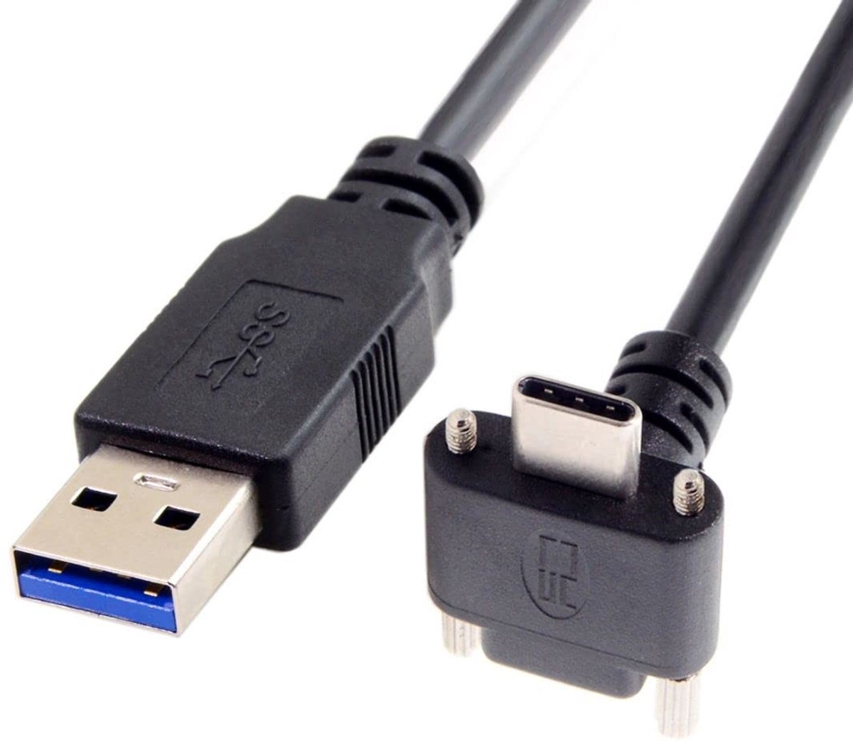 ONF3 - Type-C kabel - USB 3.1 met dubbele schroefvergrendeling - 500 cm - voor camera - hoge snelheid - duurzaam en flexibel - wit