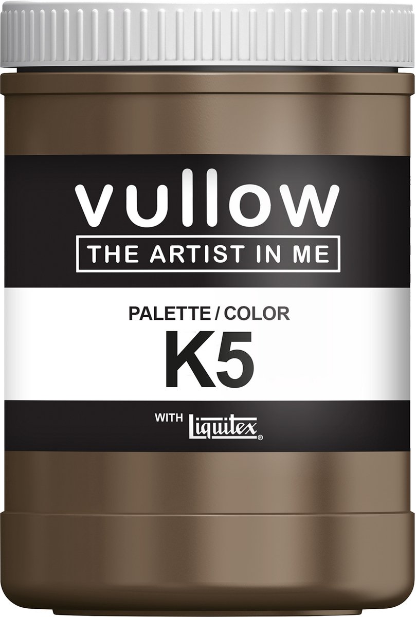 Vullow® Acrylverf K5 Warm Bruin – Mat – 1 Liter – Voor Canvas, Hout en Papier