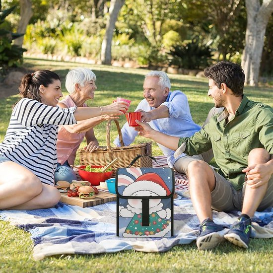 Geïsoleerde lunchtas - Koeltas draagtas - Picknick en kamperen - Verdikte aluminiumfolie - Grote capaciteit - Kerst Bunny — afbeelding 2
