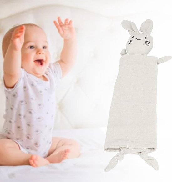 Baby Knuffeldoek - Troostdoekje - Baby Comfort - Zacht Konijn - 28x44 cm - Beige — afbeelding 5