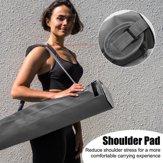 Yogamat Tas - Sporttas Oefenmat - Sporten Buiten - Waterdichte Stof - 72cm x 15cm - Grijs — afbeelding 4