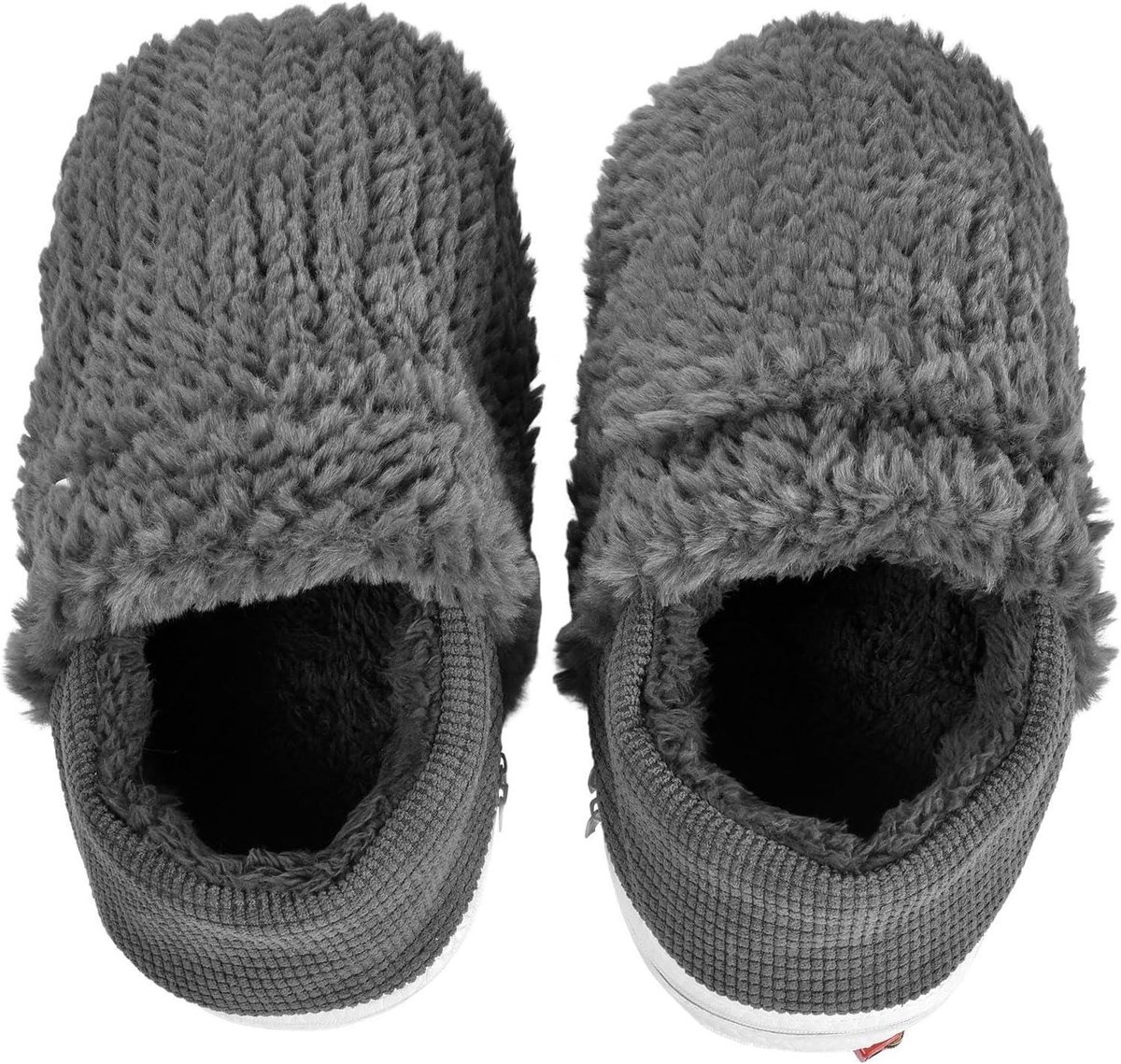 Verwarmde Pantoffels - Pluche Voetwarmers - Binnen Comfort - USB Verwarmbaar - 30x11cm - Grijs