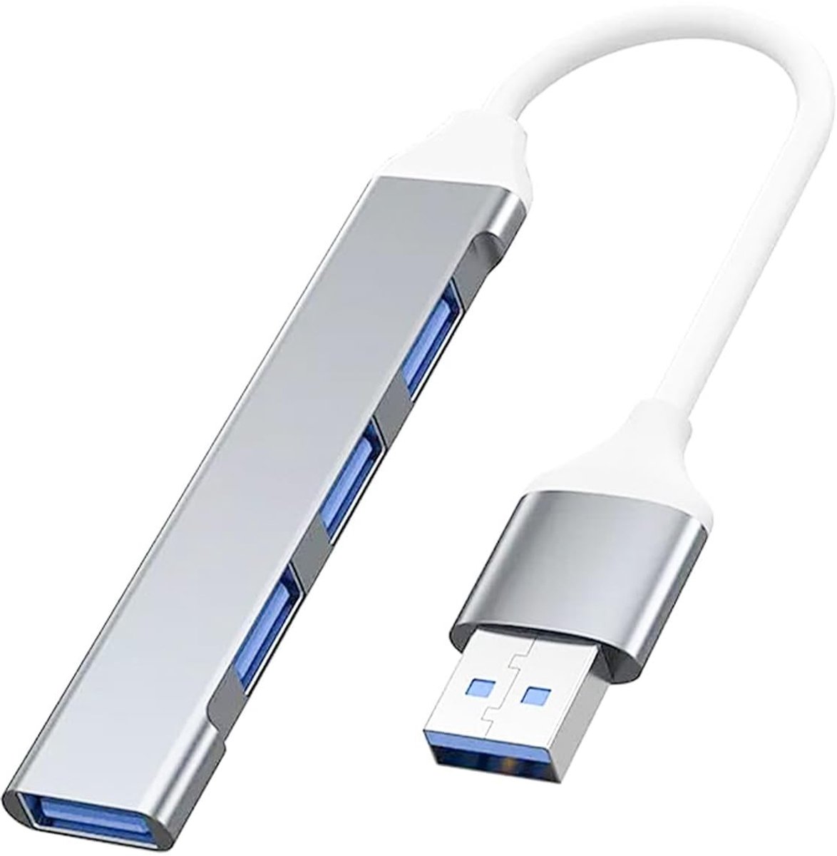 ONF3 - USB Hub 4-poorts - USB-splitter - Ultraslank en lichtgewicht - Zilver - Datahub - Ideaal voor laptops en desktops - Geschikt voor toetsen...