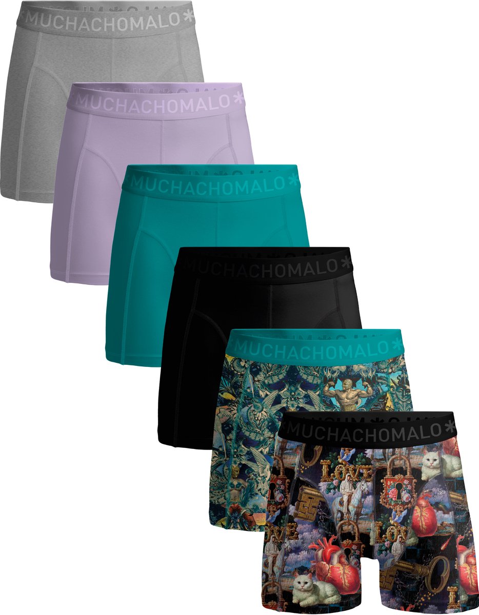 Muchachomalo – Boxershorts Heren – 95% Katoen – 6 Pack – Normale Lengte – Onderbroeken Heren – Ondergoed