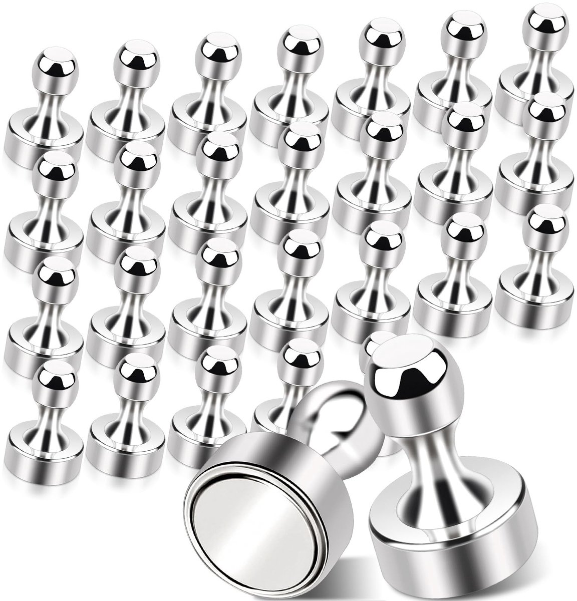aladdien - Neodymium magneten - extra sterk - sterke grip - zilver - koelkastmagneten - 28 stuks - geschikt voor kantoor