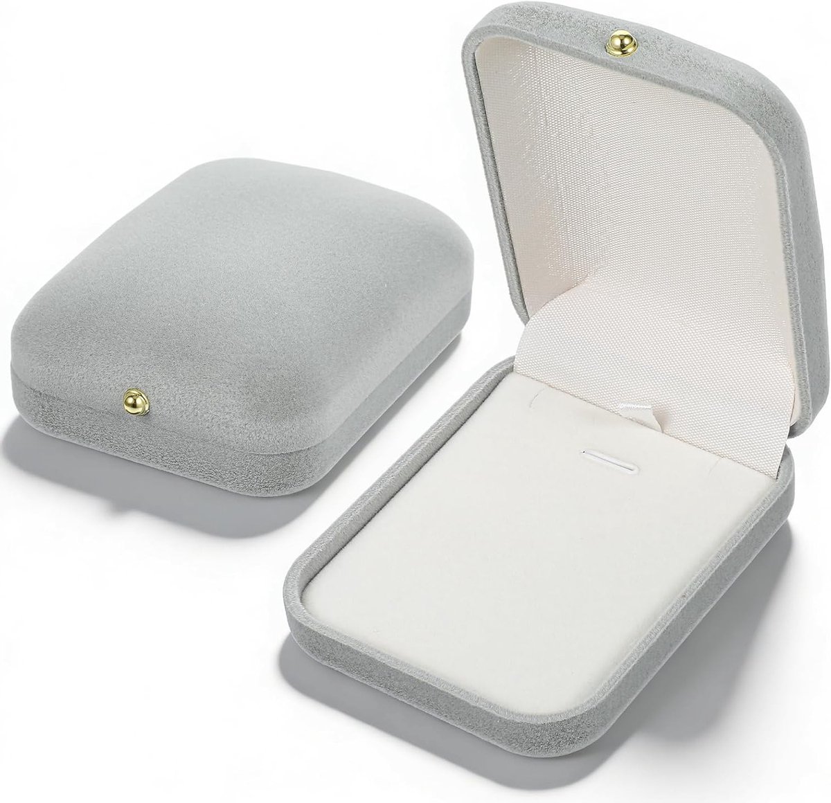 Sieradenbox 9.5 x 7.5 x 3.8 cm van fluweel, ideaal voor kettingen, ringen en als cadeau voor bruiloften en verjaardagen