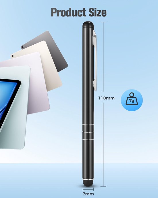 aladdien - Stylus Pen Universeel - 5 Stuks - Lichtgewicht en Handig - Kras- en Vingerafdrukbestendig - Geschikt voor Smartphone en Tablet - Perfect .. — afbeelding 3