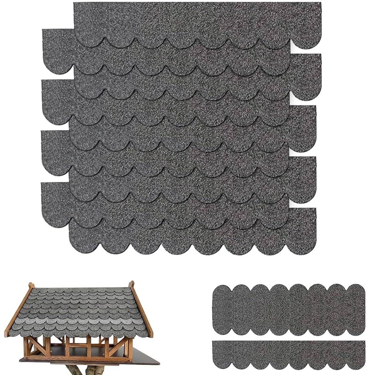 Zelfklevende Bitumen Dakshingles - 53 Stuks Mini Dakbedekking voor Tuin, Nestkasten en Pos