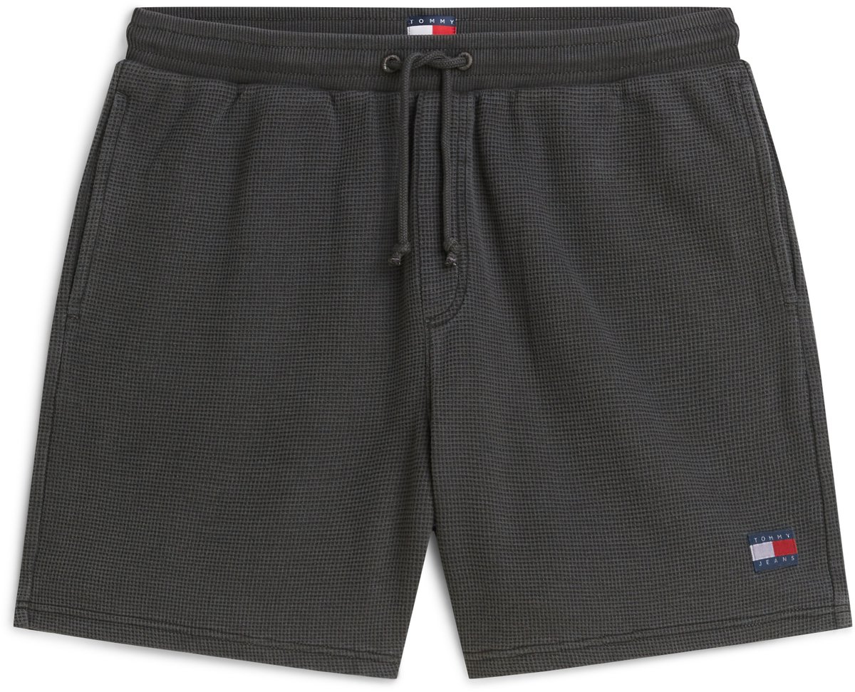 Tommy Jeans Broek Tjm Washed Waffle Beach Short Dm0dm23157 Bds Mannen Zwart