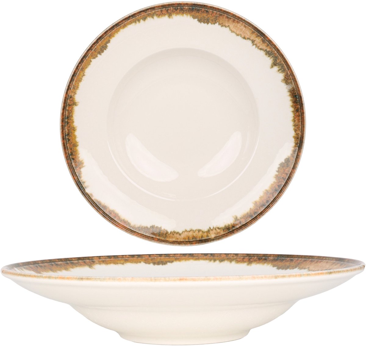 Kütahya Porselen Pastabord - Fluer Amber - Porselein - 27 cm (450cc) - set van 2