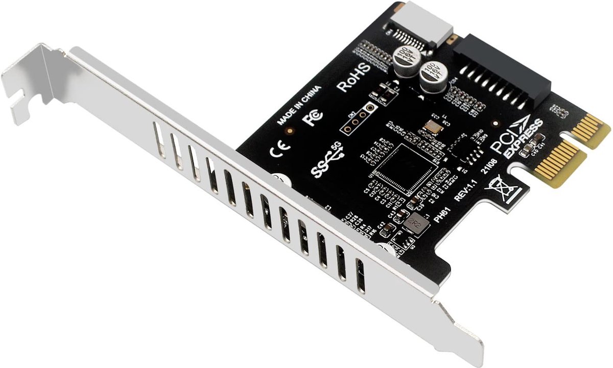 aladdien USB 3.0 Card - Type-C & USB Port - Voor Computer Case Front Port - 5Gbps - Ideaal voor Desktop - Uitbreiding van poorten