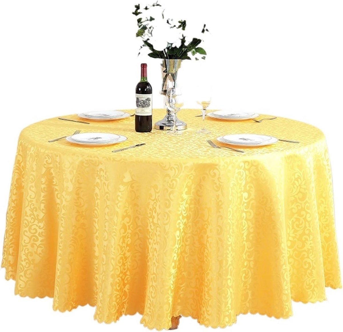 Rond Tafelkleed - Tafelbedekking - Feestelijk Diner - Kreukelbestendig - 200 cm - Paars