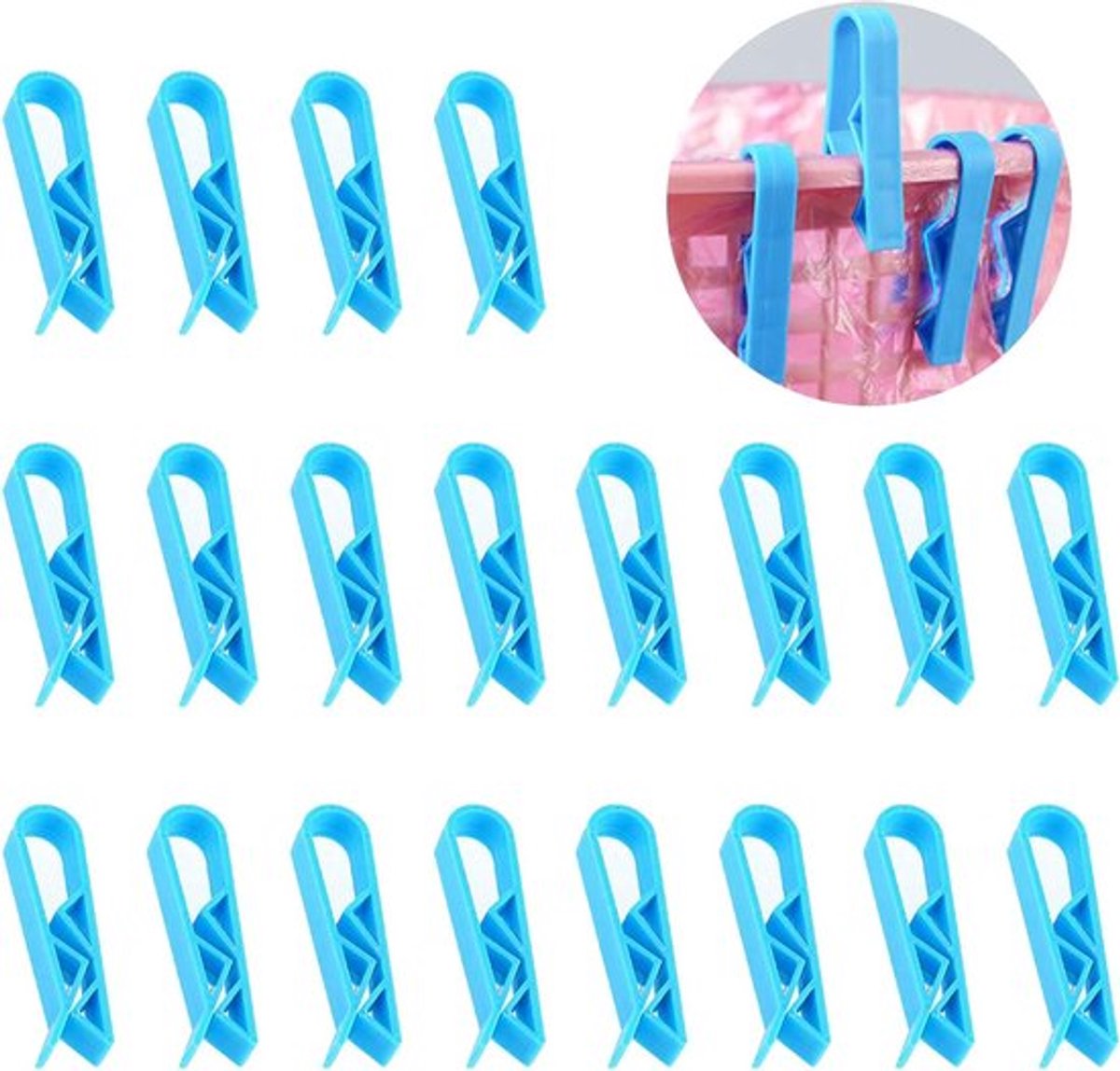 Clip Vuilniszak voor Afvalcontainer - Plastic Klemmen - 20 Stuks