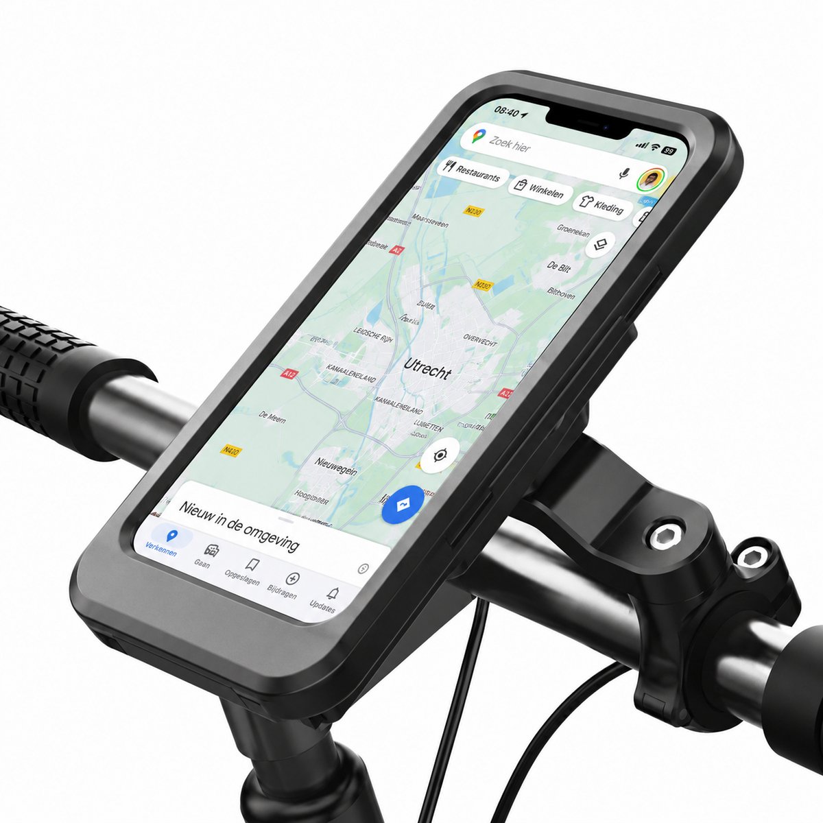 Lightyourbike VOLT 2.0 Telefoonhouder fiets - Waterdicht - 5.000 mAh powerbank - Geschikt voor scooter & motor