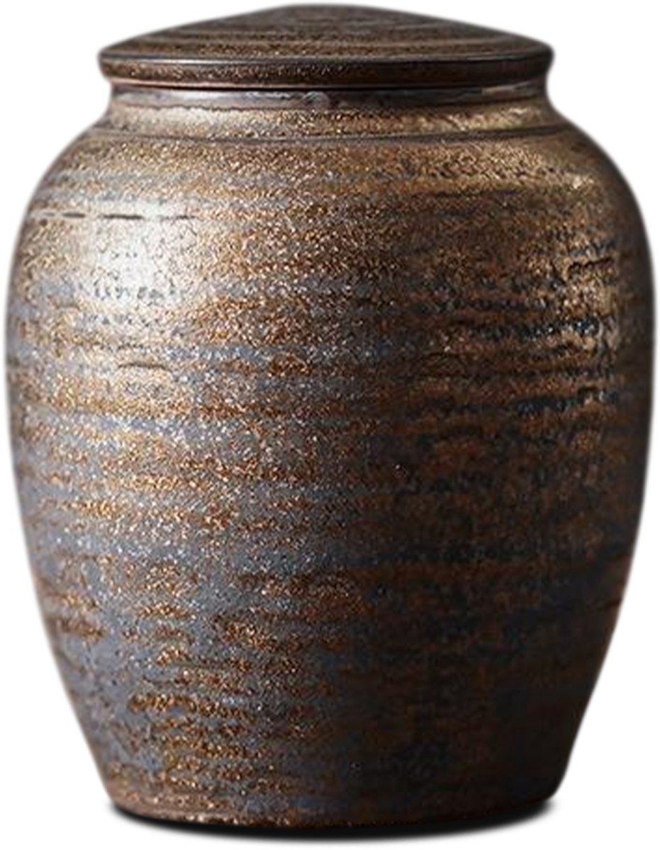 Akerz Mini Urn Brons Bruin – Keramische Mini Urn – 200ml – Handgeschilderde Afwerking – Inclusief Beschermzakje – Discreet Aandenken