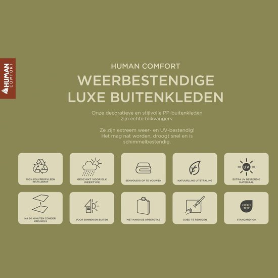 Human Comfort Avord - Buitenkleed - 240 x 380 cm - UV-bestendig - Sneldrogend - Schimmelbestendig van Human Comfort — afbeelding 3