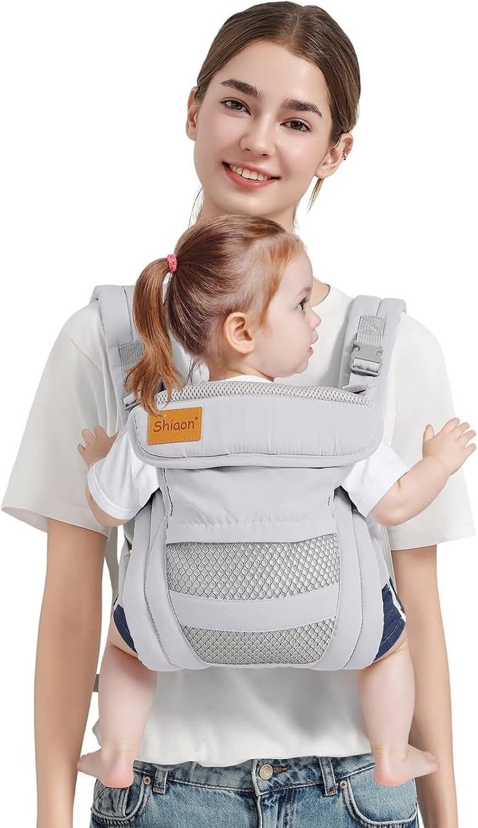 Draagzak van pasgeborene tot peuter, gezellige draagzak voor baby's (7-30 lbs), gemakkelijk verstelbare peuterdrager, lichtgewicht babyhouderdrager, babydraagdrager, babydraagzak, alle posities