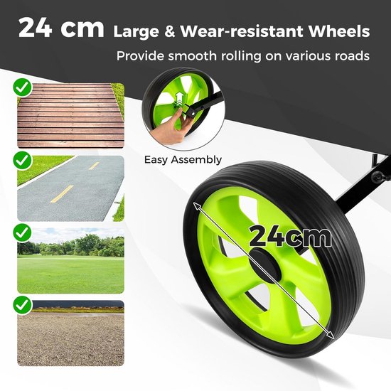 LIFEZEAL Golftrolley, 2 wielen, inklapbaar, golfwagen met scorebord, golfwagen van ijzer, golfkart met verstelbare riem, golfcaddy met voetrem — afbeelding 5