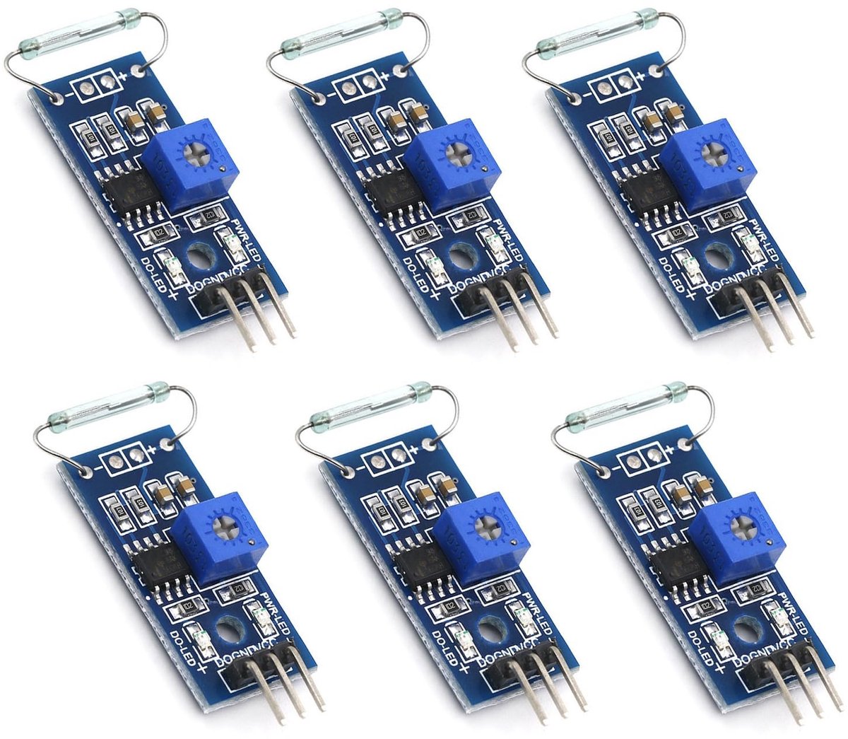 aladdien - Reed Sensor Module - 6 Stuks - Ideaal voor DIY Toepassingen - Geschikt voor Glas - Betrouwbare Schakelaars - Perfect voor Elektronica - H..