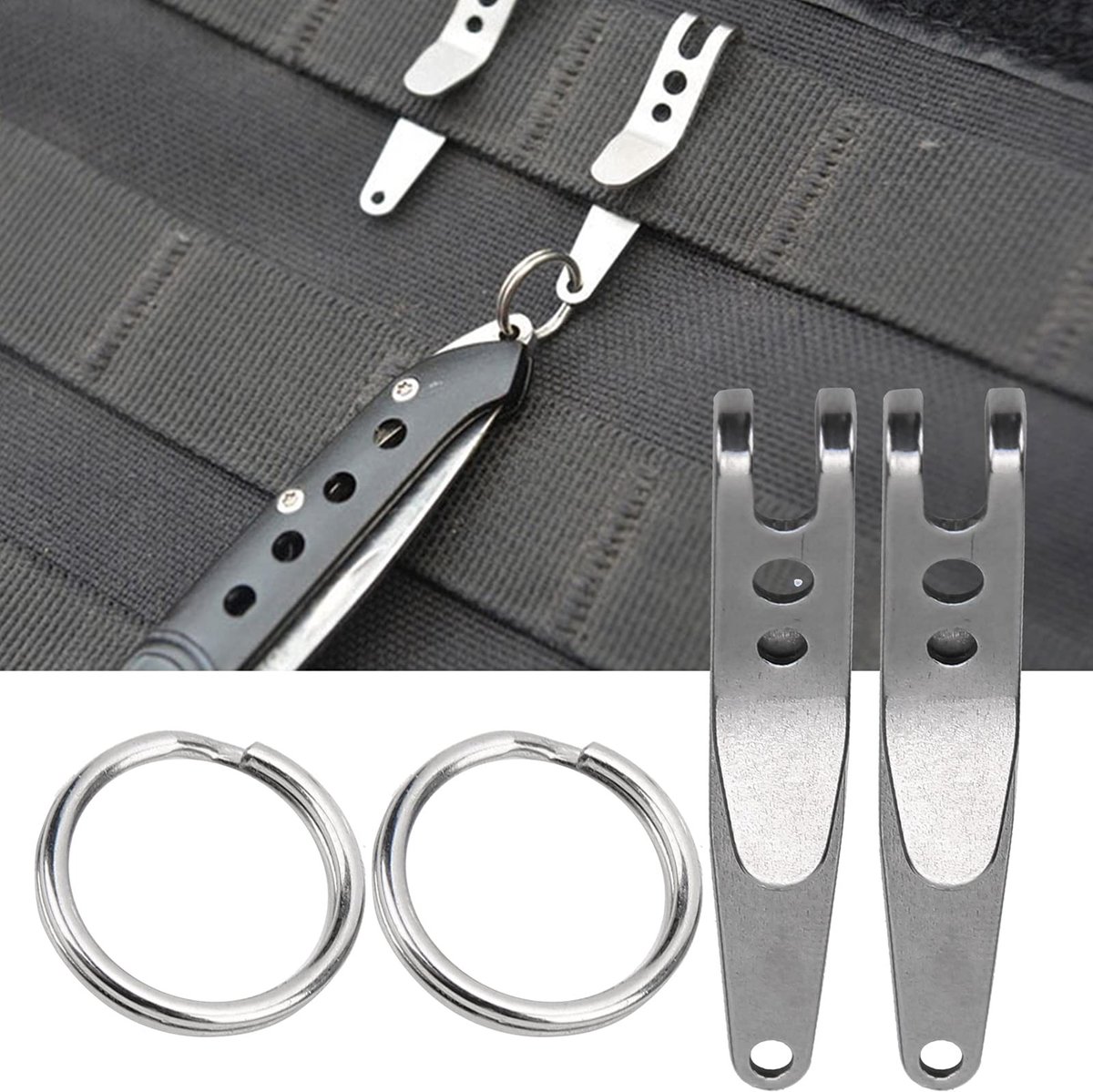 aladdien - Pocketclip Sleutelhanger - Hoogwaardige Riemclip - Duurzaam en Anti-beschadiging - Ideaal voor Sleutels en Zaklampen - Praktisch en Handig