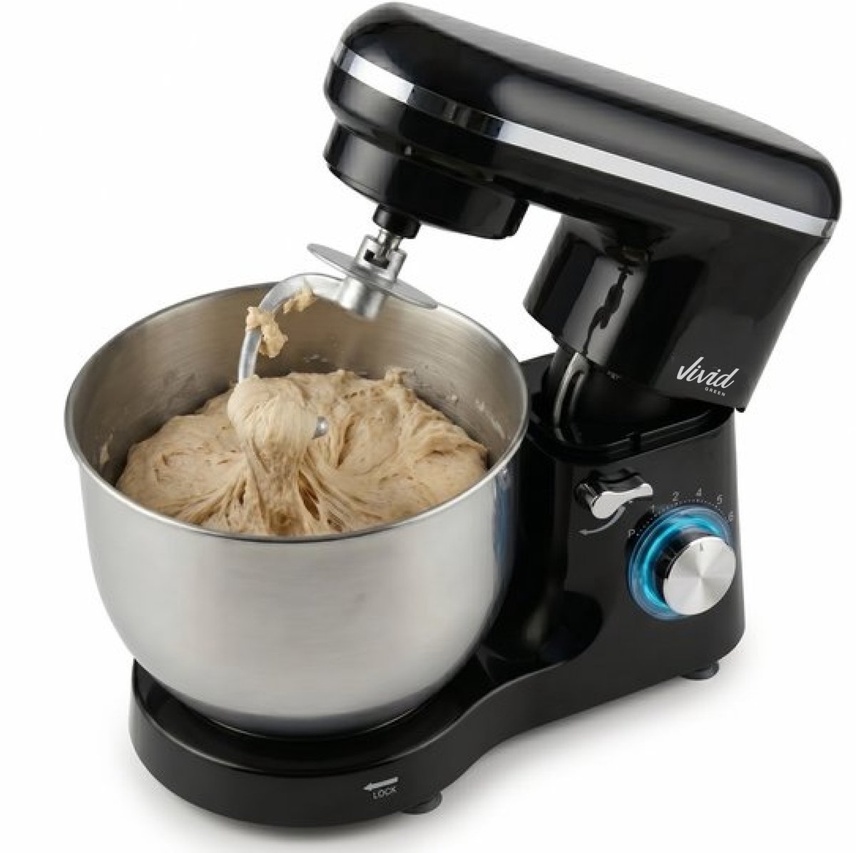Bol.com Vivid Green 2000W Keukenrobot - 6.2L - Mixer met Mengkom - Keukenmachine - Keukenmixer - Zwart aanbieding