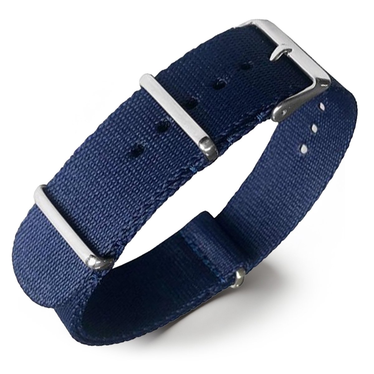 Seatbelt NATO Horlogeband Deluxe Nylon Strap Blauw 22mm