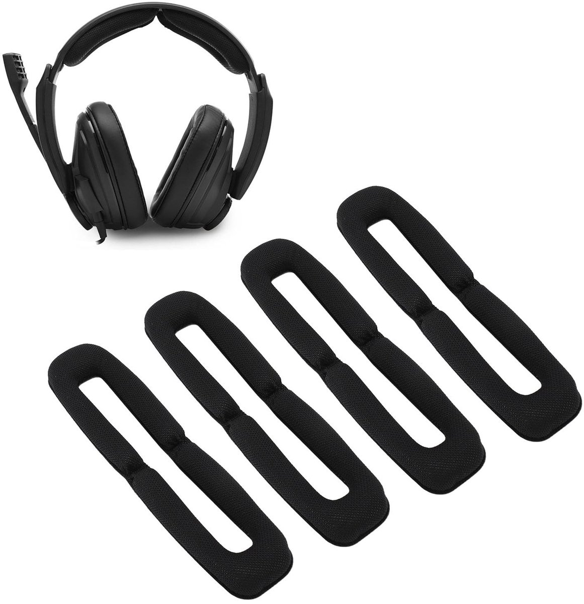 ONF3 - Set van 4 Hoofdkussens - Vervangende Hoofdkussens - Zacht Schuim voor Gamingheadset - Comfortabel en Ademend - Geschikt voor GSP300 GSP30...