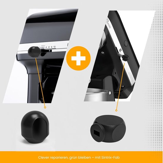 Keukenmachine Knoppen - Reserveonderdelen - Keukenmachine Reparatie - Duurzaam Kunststof - 26 x 43 mm - Zwart — afbeelding 2