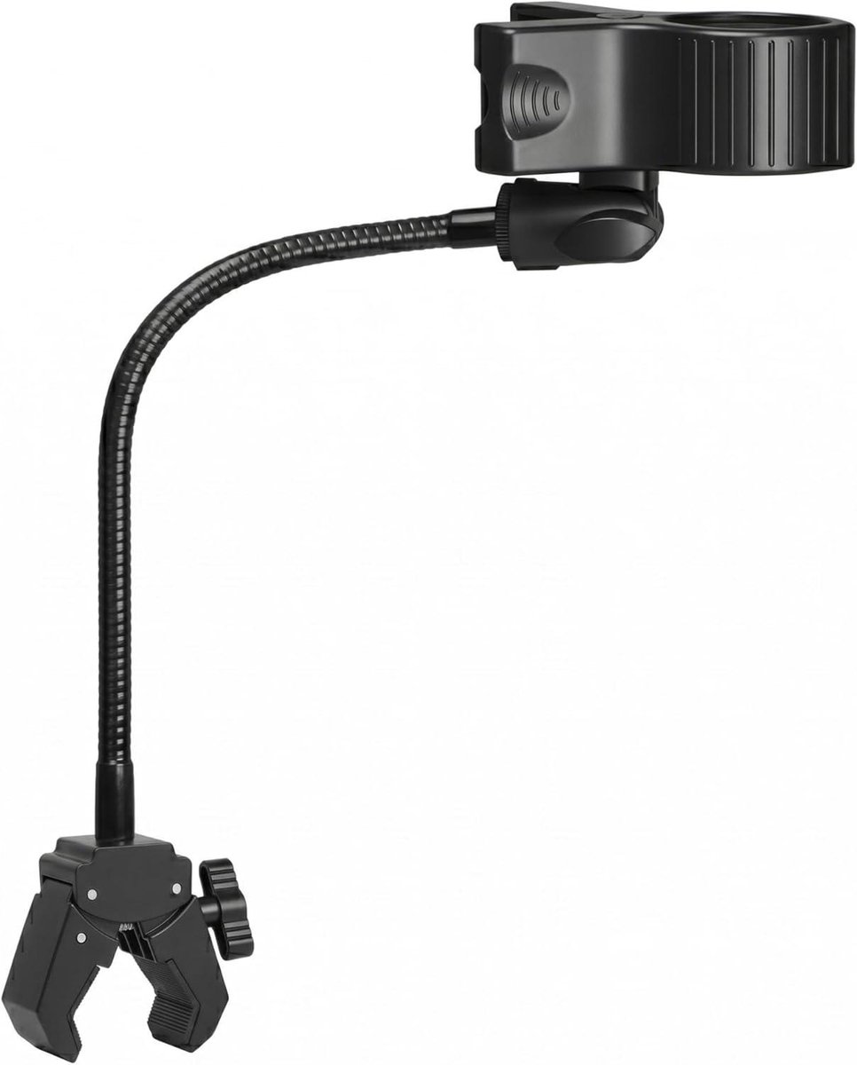 Microfoonstandaard - Flexibele arm - Opnemen en streamen - Zware klem - 30 cm zwanenhals - Zwart