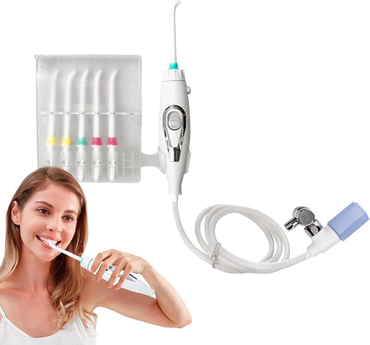 Waterflosser Kraan - Monddouche - Verbeterde Mondhygiëne - Aangedreven door Kraanwater - Niet gespecificeerd - Zilver