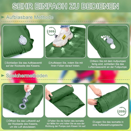 Zelfopblazende Slaapmat voor Outdoor Activiteiten - Ultralicht, Waterdicht, Voor Camping en Backpacking van Quechua — afbeelding 2