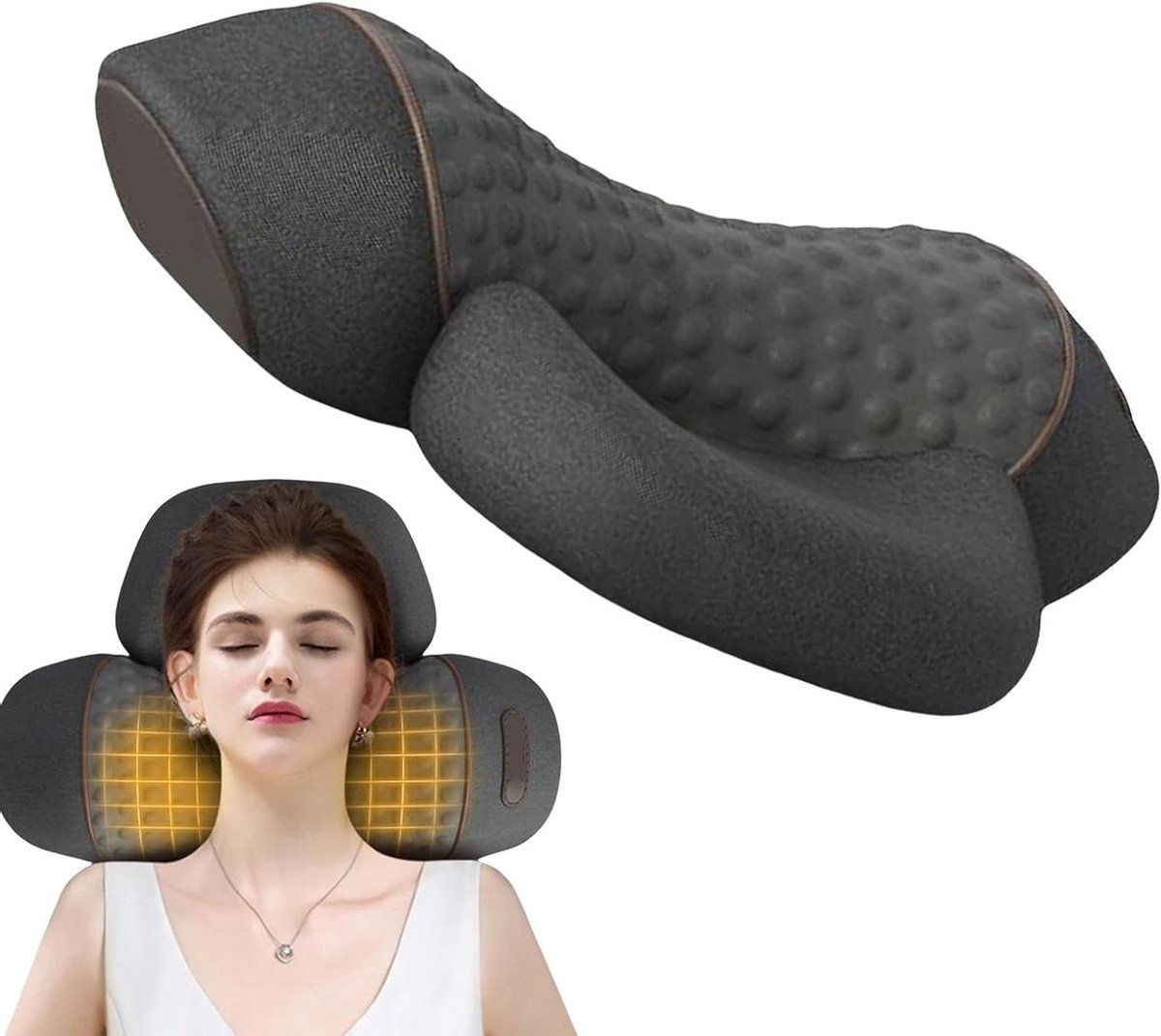 Nek Schouder Massager - Huis Relaxer - Spanning Verlichten - Met Warmte Functie - 41 x 30 cm - Zwart