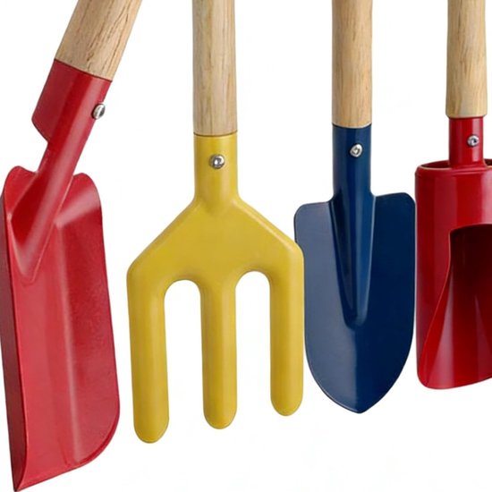 6-delige tuingereedschapset voor kinderen - tuingereedschap - schep - Graven en spelen in de buitenlucht - 5 x 20 cm - Meerkleurig - Metaal van Merkloos	 — afbeelding 3