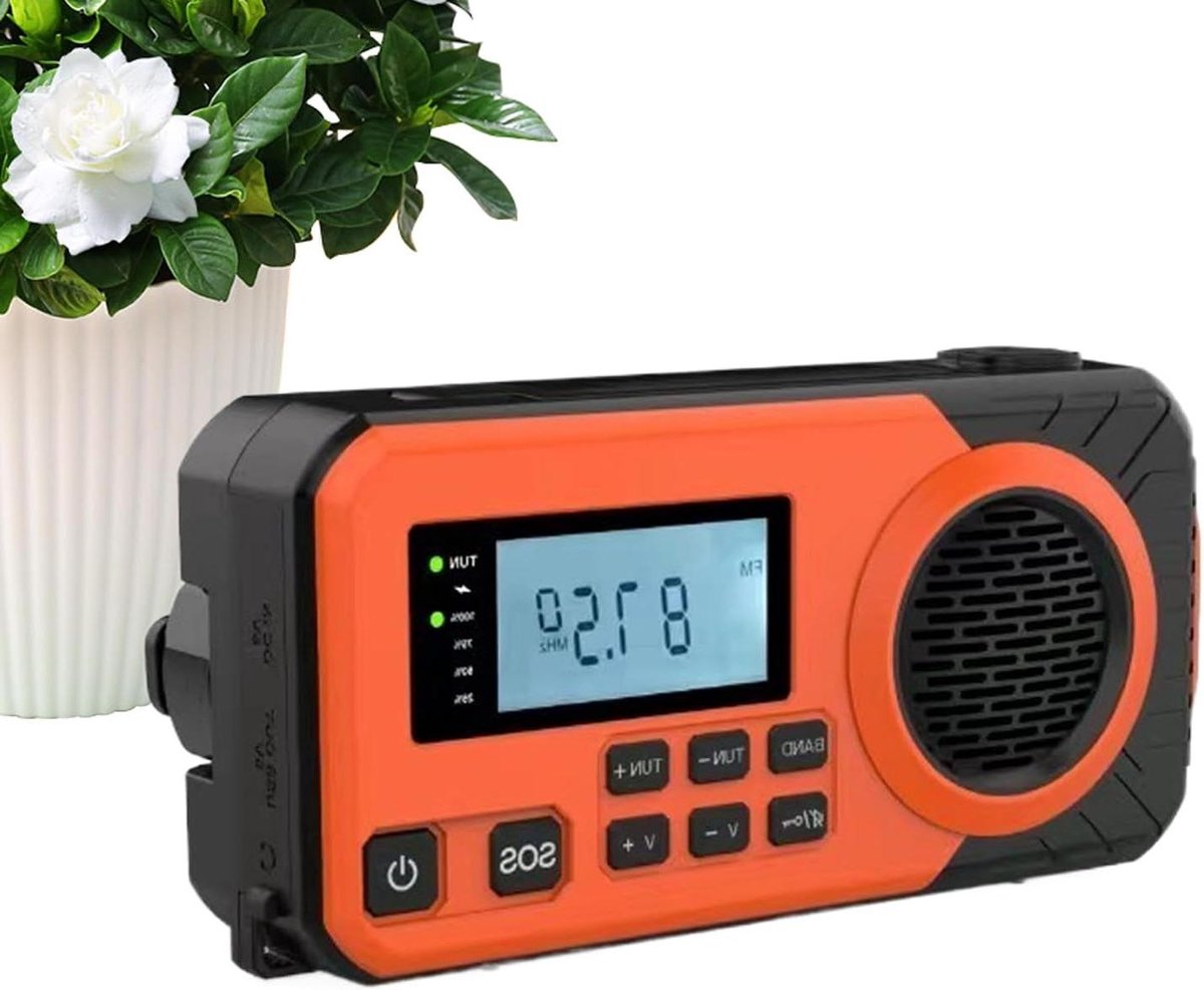 Draagbare Radio - AM FM Ontvanger - Buiten Activiteiten - Zonne- & Hand Crank Opladen - Compact Formaat - Zwart