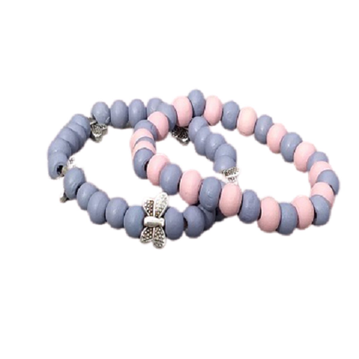 Aanpasbare armband-beads lila butterfly