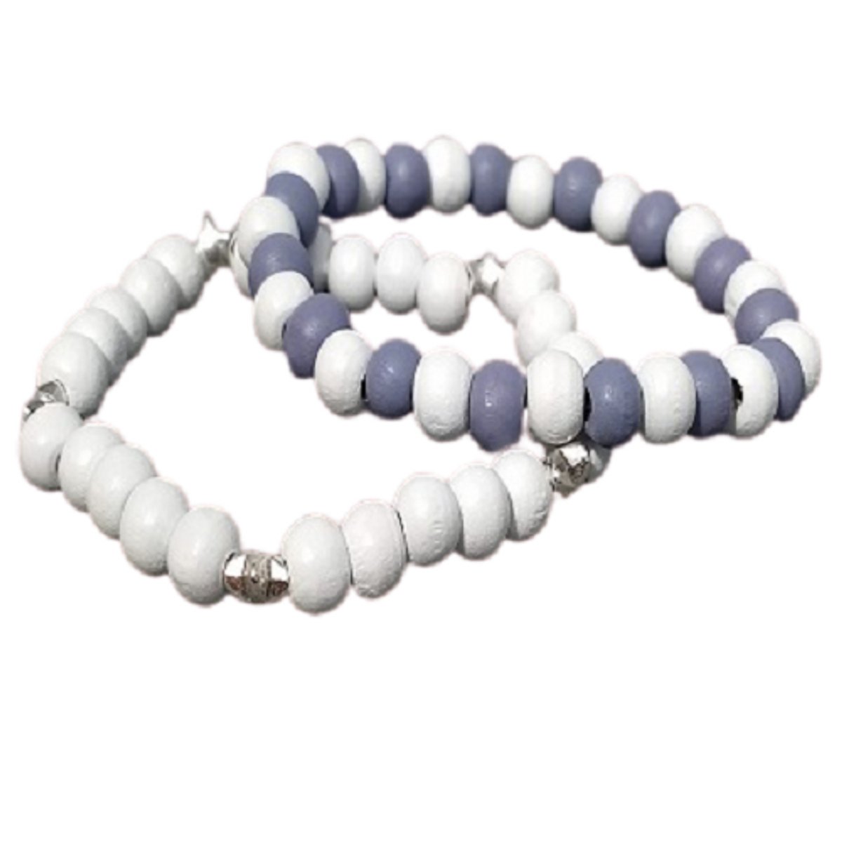 Aanpasbare armband-beads white star
