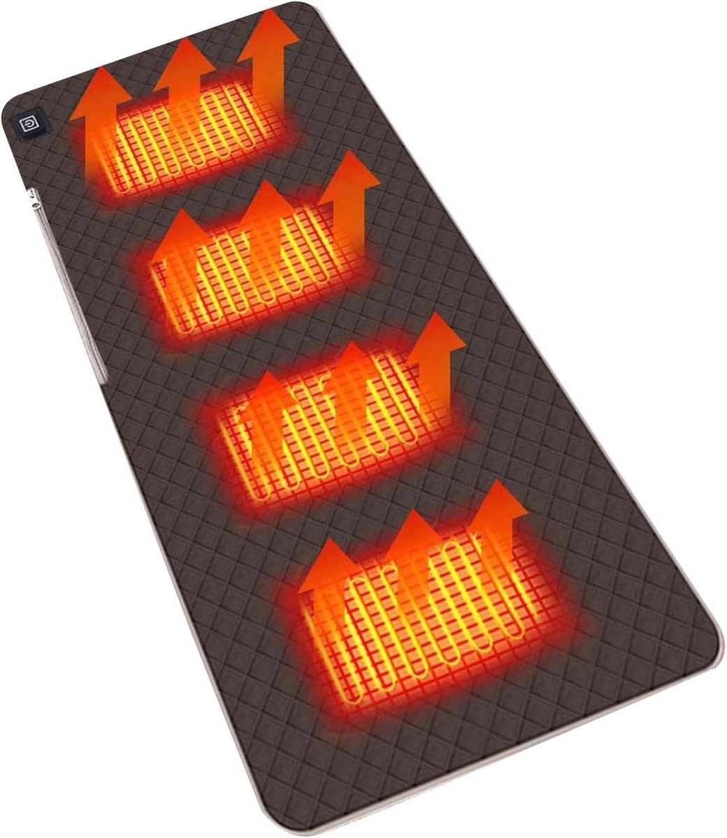 Verwarmingskussen - Stoelwarmer - Comfort Binnen Buiten - Draadloos USB - 45x90 cm - Grijs