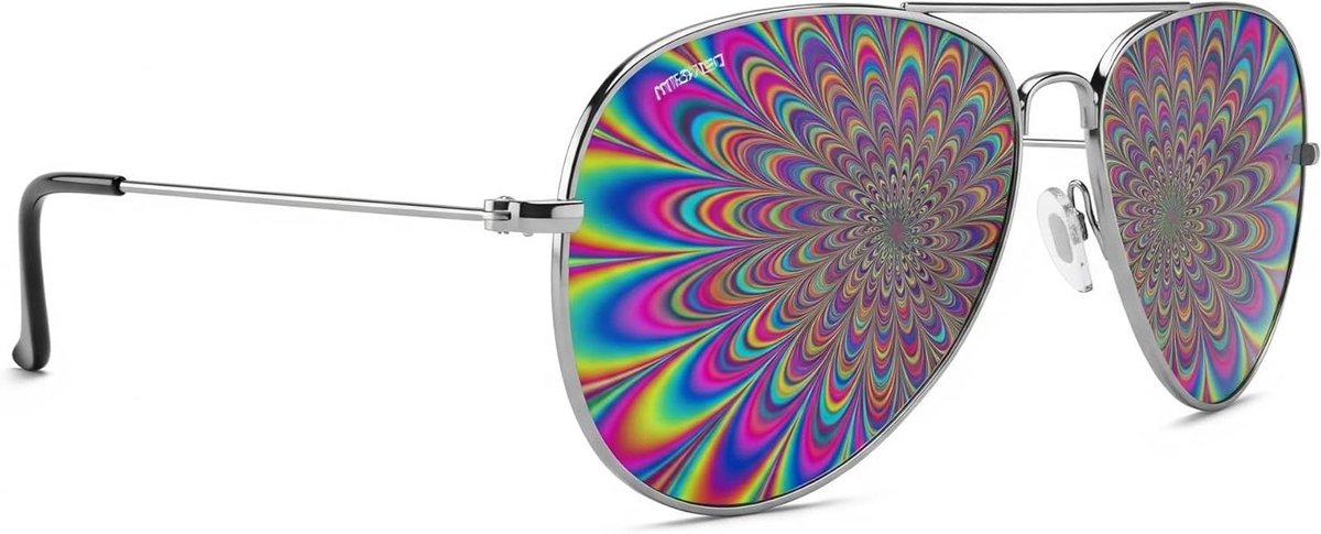 Diffractie Bril - Psychedelische Bril - Festival Mode - 3D Effect - 14 cm - Blauw