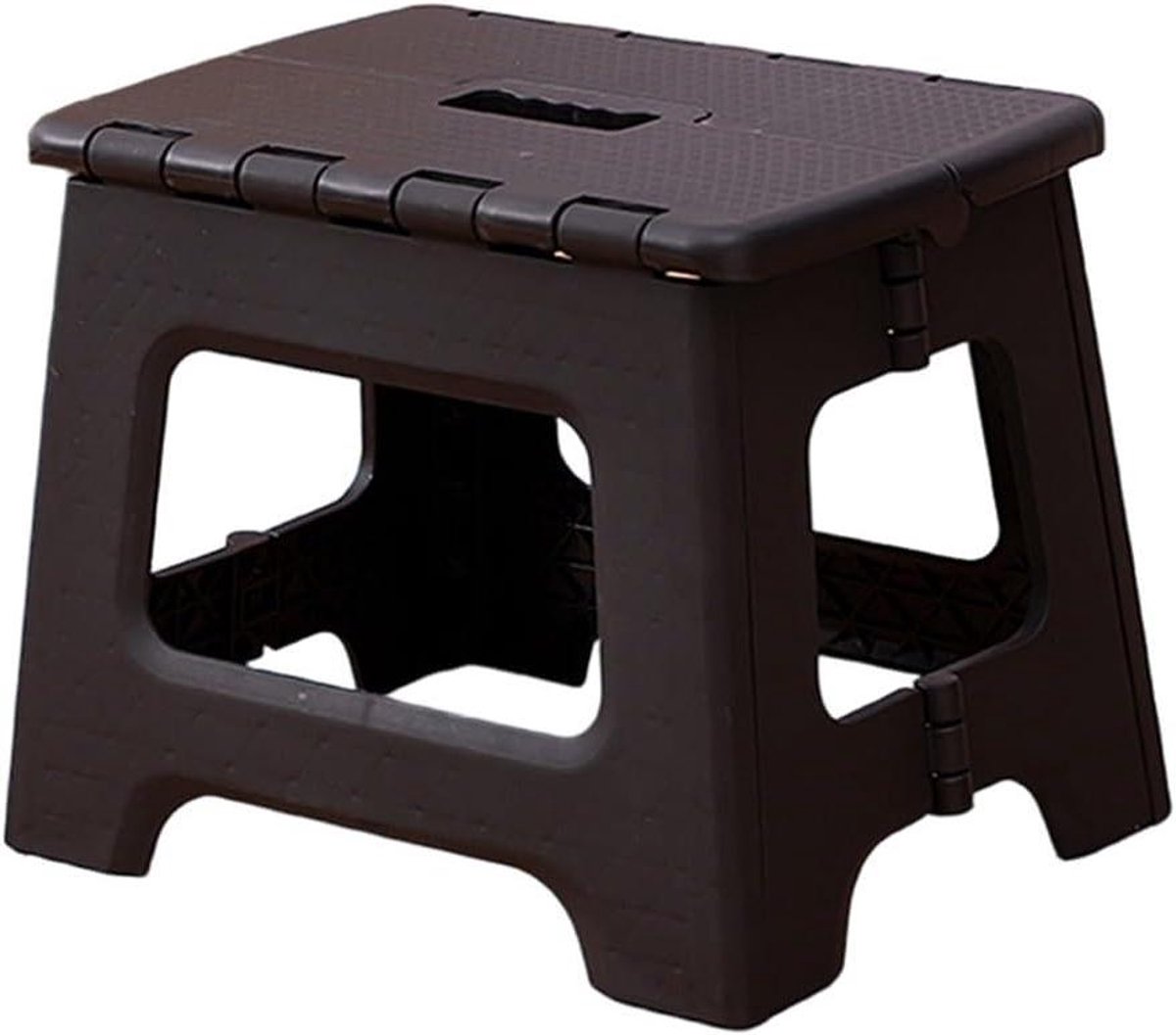 Opvouwbare Kruk - Klapkrukje - Extra Hoogte - Antislip Basis - 28 cm Hoog - Zwart