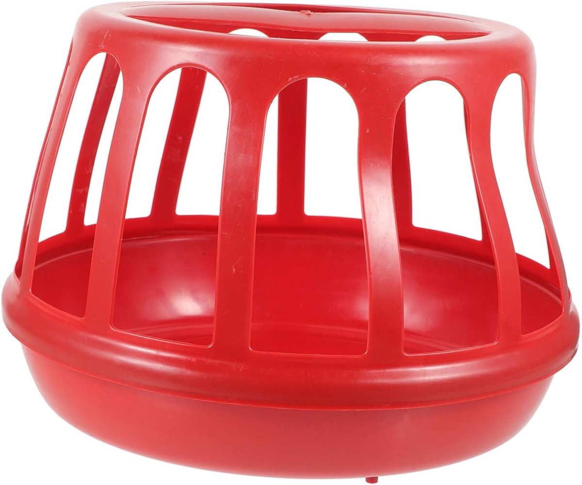 Voeremmer Pluimvee - Voerbak Kip - Voeren en Wateren - Voorkomt Vuil Voedsel - 28x28x21 cm - Rood
