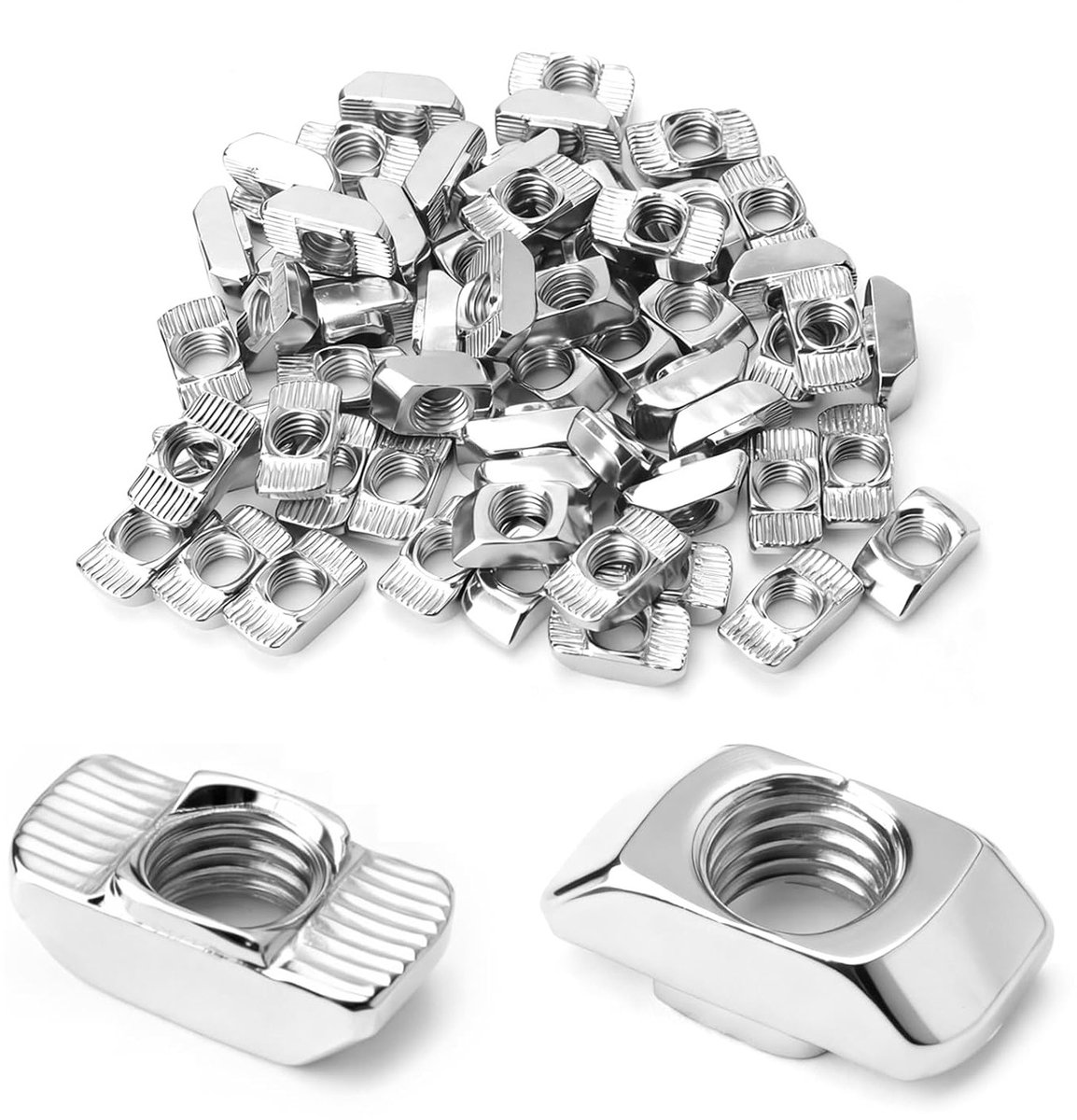 60 Pcs T-Groove Moeren M8 voor Aluminium Profiel - Hoge Sterkte Carbon Staal, Precisie Passend, Ideaal voor 4040 Profiel Bevestiging in de Industrie en Bouw