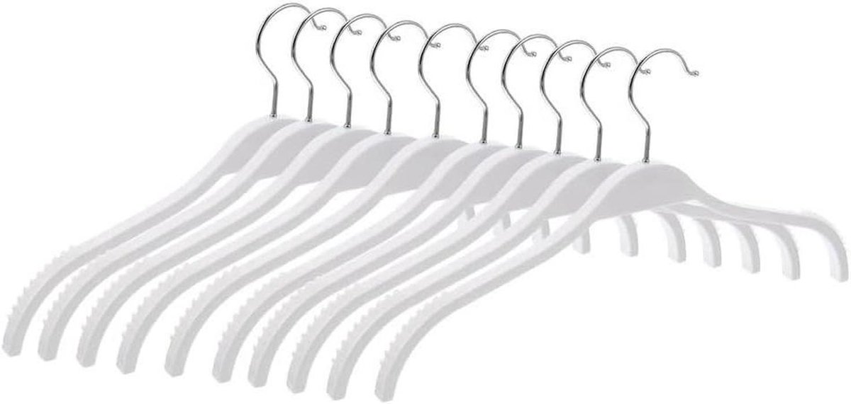 Kledinghangers - Hangers Pak - Kast Organiseren - Ruimtebesparend Slank - 10 Stuks - Wit