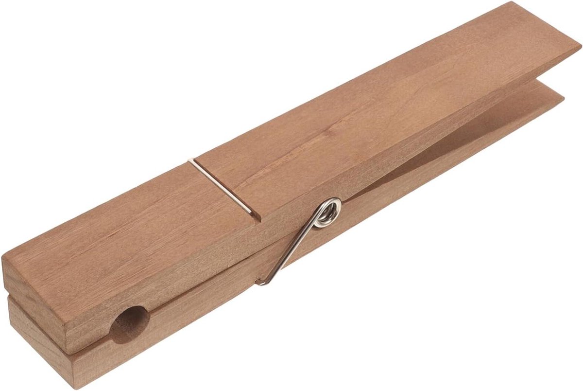 Houten Wasknijper - Grote Klem - Kleding Ophangen - Robuust Ontwerp - 30 cm - Lichtbruin