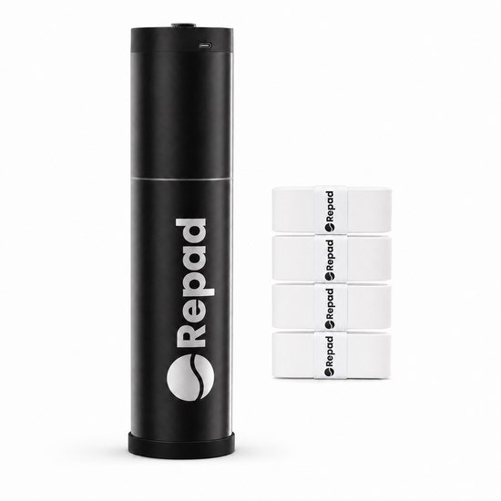 Repad® - Padelballen Drukregelaar - Padel Ball Pressurizer - Tennis Ball Pressurizer - Automatische Pomp - Inclusief 4 overgrips - 20 PSI - USB-C - Metaal - Padelballen - 2026 Model - Zwart Repad® - Padelballen Drukregelaar - Padel Ball Pressurizer - Tennis Ball Pressurizer - Automatische Pomp - Inclusief 4 overgrips - 20 PSI - USB-C - Metaal - Padelballen - 2026 Model - Zwart