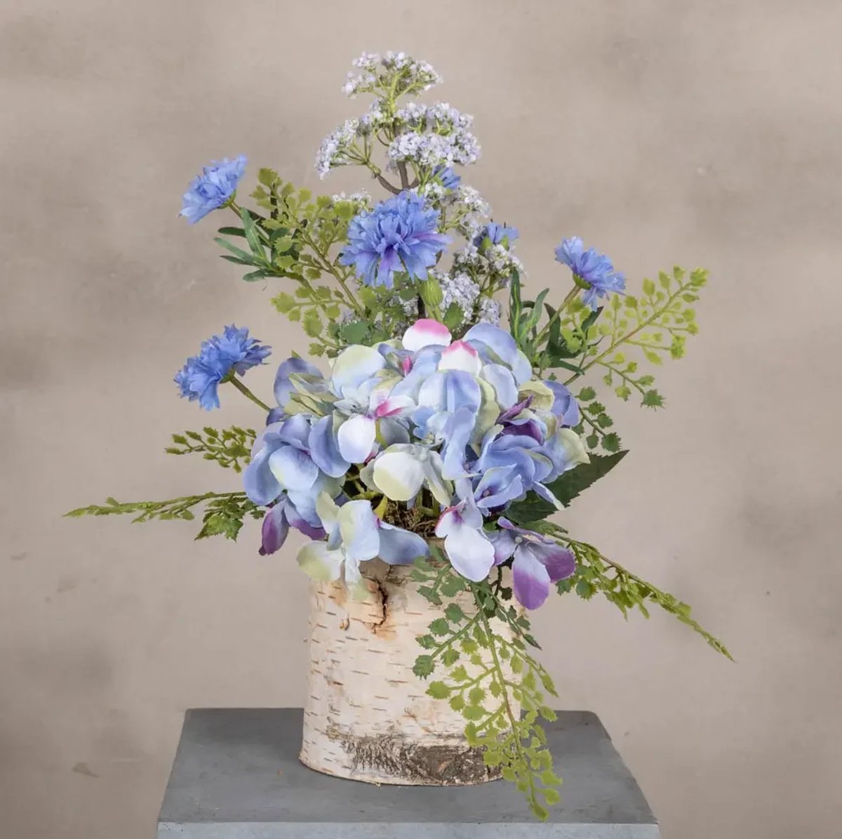 Kunstbloemstuk Bente | Blauw | 25 cm
