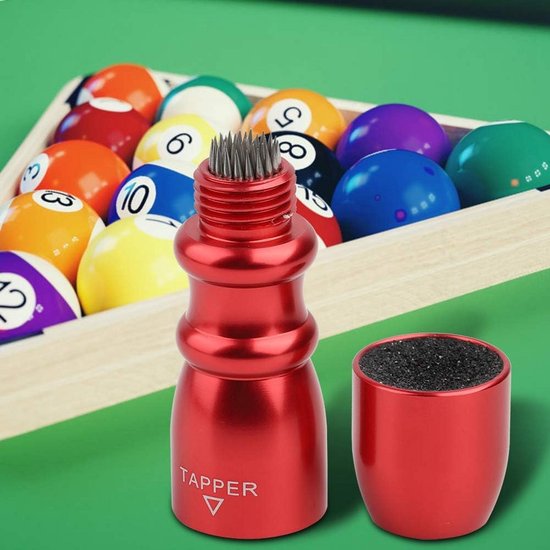 Alomejor Pool Tip Shaper 3-in-1 snooker keu tip gereedschap zakformaat zwembad tip shaper prik schuurtapper multifunctionele biljartkeu reparatie tool (rood) van Alomejor — afbeelding 3