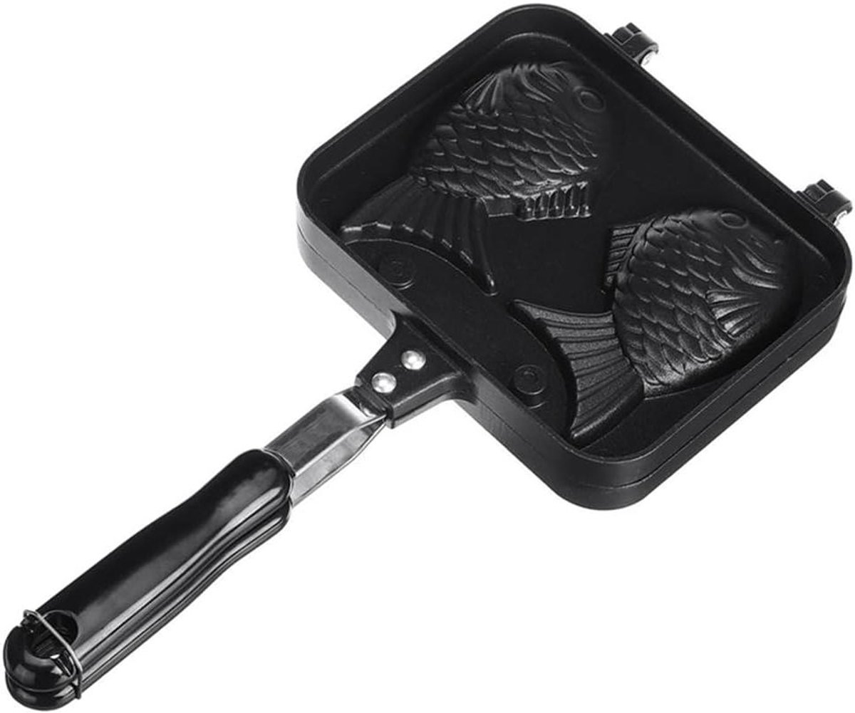 Wafelijzer Pan - Dessert Vorm - Zoete Gebakjes Maken - Dubbelzijdig Non-stick - 36.5 cm Lengte - Zwart